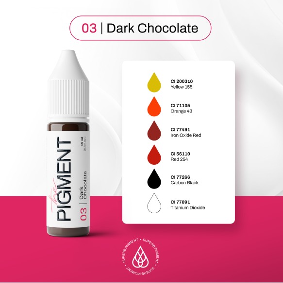 03 DARK CHOCOLATE - The Pigment - 15ml - Pigmento PMU REACH