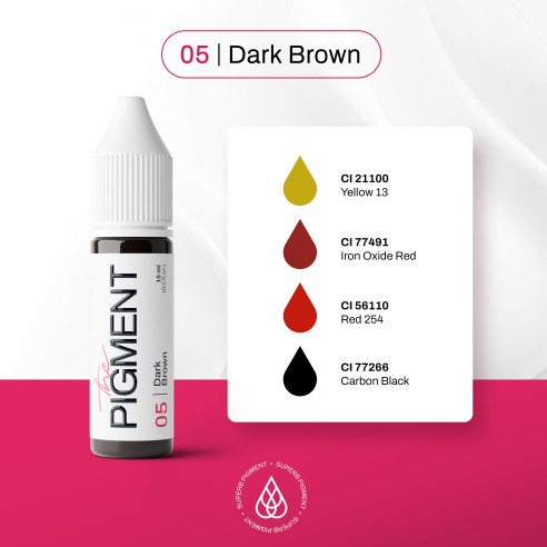 05 DARK BROWN - The Pigment - 15ml - Pigmento PMU REACH