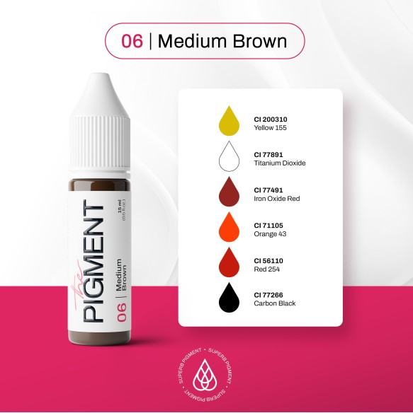 06 MEDIUM BROWN - The Pigment - 15ml - Pigmento PMU REACH