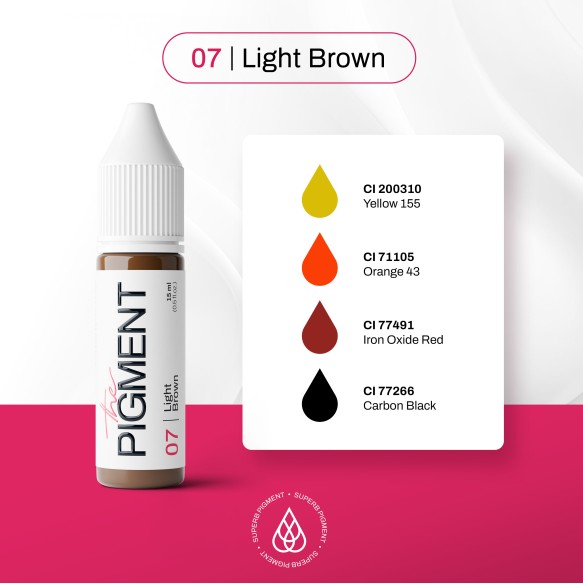 07 LIGHT BROWN - The Pigment - 15ml - Pigmento PMU REACH