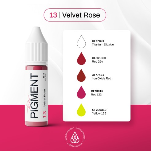 13 VELVET ROSE - The Pigment - 15ml - Pigmento PMU REACH