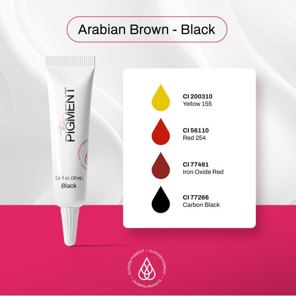 BLACK (ARABIAN BROWN) Microblading - The Pigment - 10ml - Pigmento PMU REACH