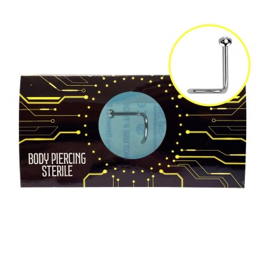 Piercing Naso Nose Screw STERILE in Titanio G23 ASTM F136 con Cristallo CR
