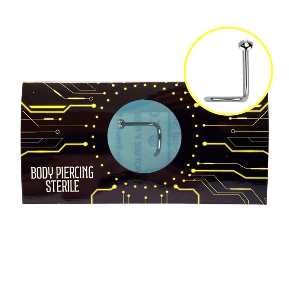 Piercing Naso Nose Screw STERILE in Titanio G23 ASTM F136 con Cristallo CR