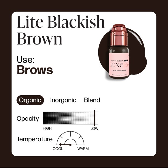 LITE BLACKISH BROWN - Perma Blend Luxe Lite - 15ml - Pigmento PMU REACH