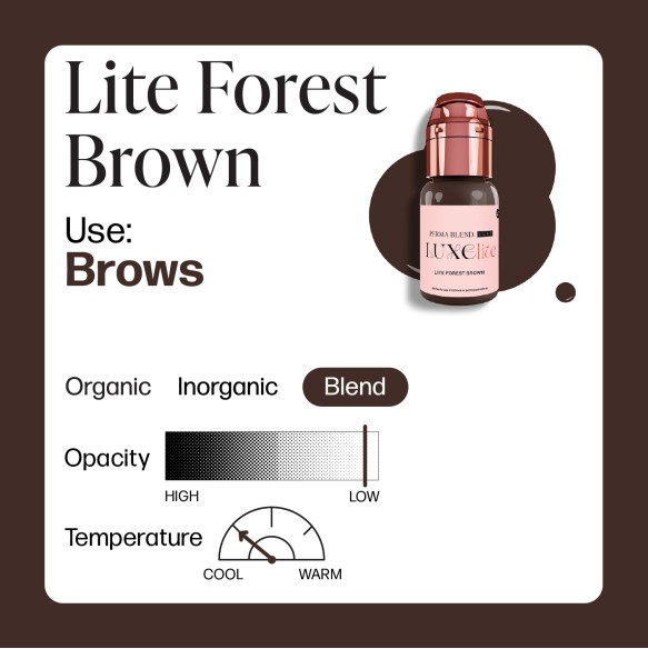 LITE FOREST BROWN - Perma Blend Luxe Lite - 15ml - Pigmento PMU REACH
