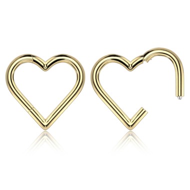 Clicker Cuore in Titanio G23 ASTM F136 Oro PVD