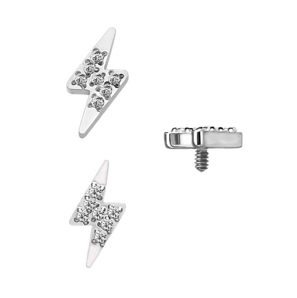 Terminale Labret Fulmine in Titanio ASTM F136 con Zirconie