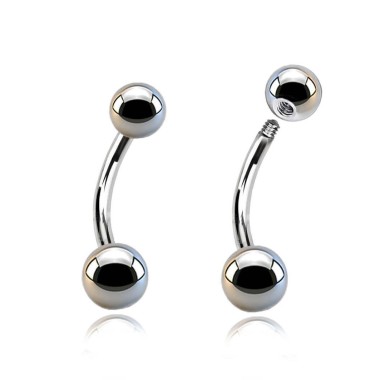 Banana Ombelico in Acciaio Inox 316L con Palline 5+6 / 5+8 mm