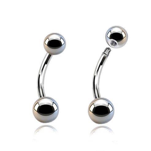 Banana Ombelico in Acciaio Inox 316L con Palline 5+6 / 5+8 mm