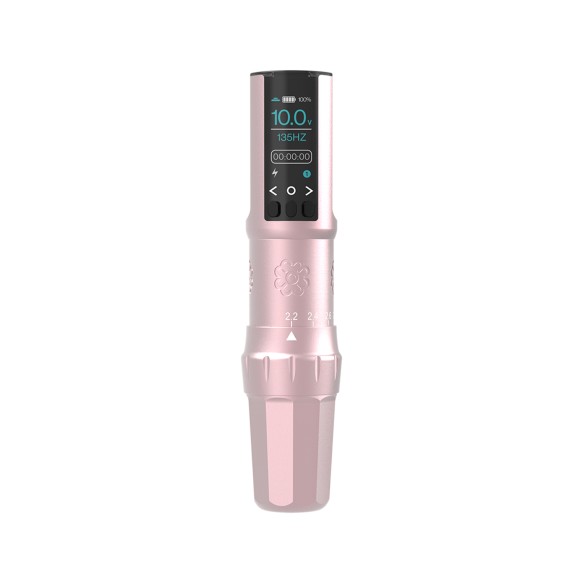 Microbeau E.L.B. PMU Machine - Corsa Regolabile (2.2 - 3.4 mm) - Blush Pink - Dermografo Wireless per Eyeliner, Labbra e Sopracciglia