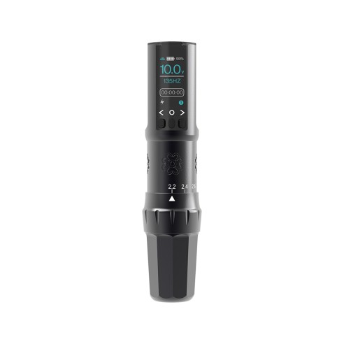 Microbeau E.L.B. PMU Machine - Corsa Regolabile (2.2 - 3.4 mm) - Matte Black - Dermografo Wireless per Eyeliner, Labbra e Sopracciglia