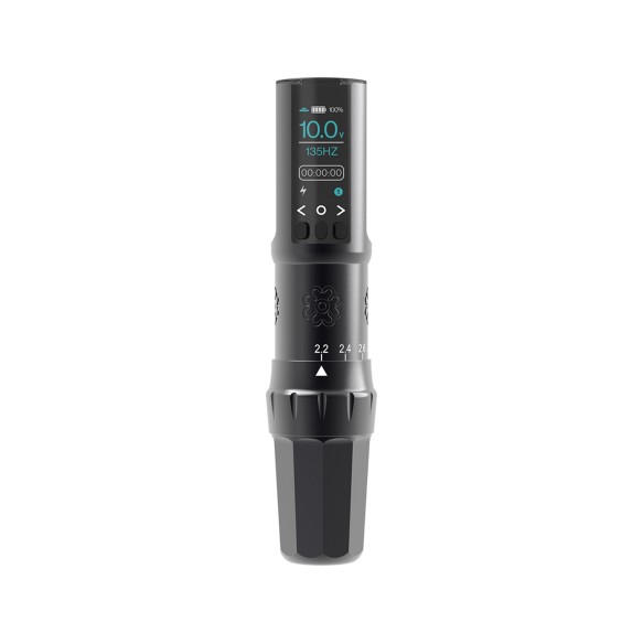 Microbeau E.L.B. PMU Machine - Corsa Regolabile (2.2 - 3.4 mm) - Matte Black - Dermografo Wireless per Eyeliner, Labbra e Sopracciglia