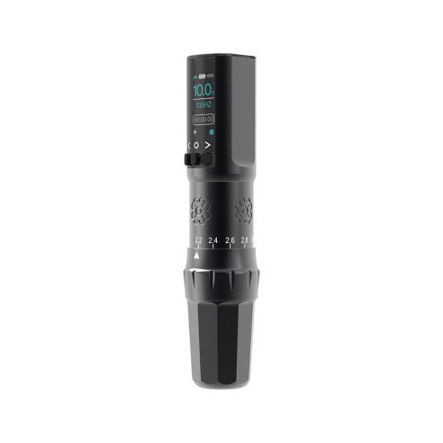 Microbeau E.L.B. PMU Machine - Corsa Regolabile (2.2 - 3.4 mm) - Matte Black - Dermografo Wireless per Eyeliner, Labbra e Sopracciglia