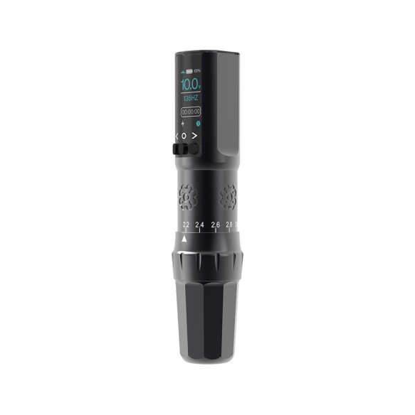 Microbeau E.L.B. PMU Machine - Corsa Regolabile (2.2 - 3.4 mm) - Matte Black - Dermografo Wireless per Eyeliner, Labbra e Sopracciglia