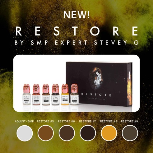 Stevey G. RESTORE Set Trico - Perma Blend Luxe - 6x15ml - Pigmenti PMU REACH