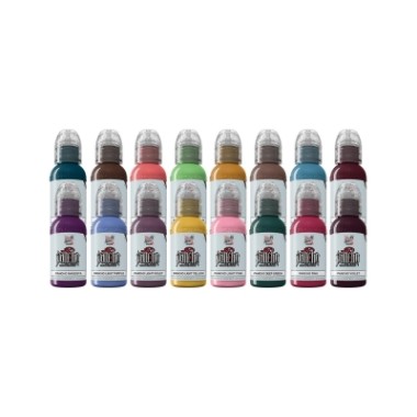 A.D. Pancho PRO COLOUR Set - World Famous Limitless - 16 × 30 ml - Colori Tattoo REACH