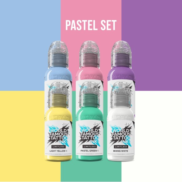 PASTEL Collection - World Famous Limitless - 6 × 30 ml - Colori Tattoo REACH