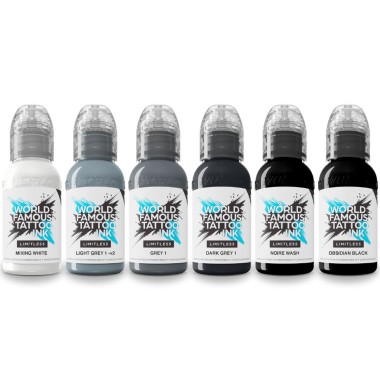 Thomas Carli Jarlier NOIRE INK Set V2 - World Famous Limitless - 6 × 30 ml - Colori Tattoo REACH