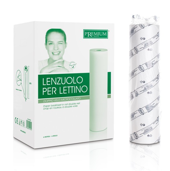 Rotolo di Carta Eco RICICLATA per Lettino Doppio Velo - 60 cm - Xanitalia