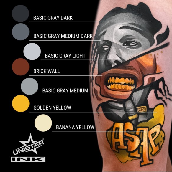 Basic Grey Dark - UNISTAR INK - 30 ml - Colore Tattoo REACH