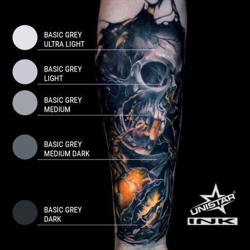 Basic Gray Ultra Light - UNISTAR INK - 30 ml - Colore Tattoo REACH