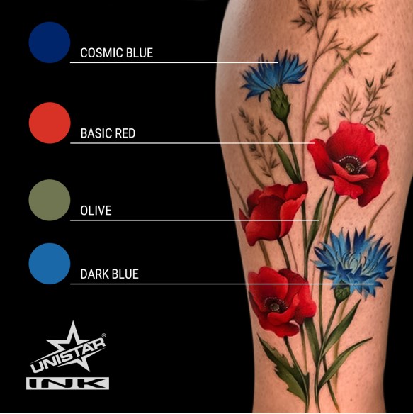 Basic Red - UNISTAR INK - 30 ml - Colore Tattoo REACH