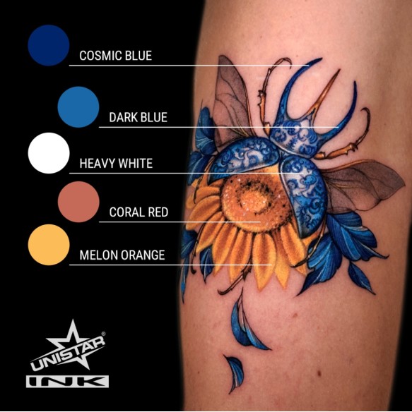Dark Blue - UNISTAR INK - 30 ml - Colore Tattoo REACH
