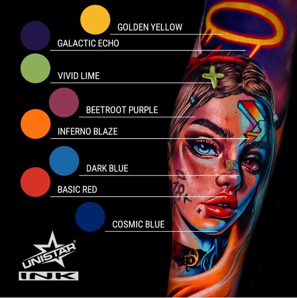 Golden Yellow - UNISTAR INK - 30 ml - Colore Tattoo REACH