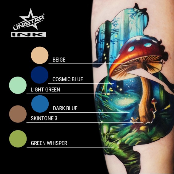 Green Whisper - UNISTAR INK - 30 ml - Colore Tattoo REACH