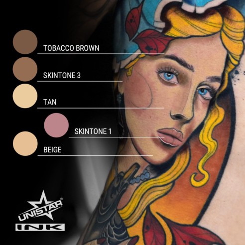 Skintone 3 - UNISTAR INK - 30 ml - Colore Tattoo REACH